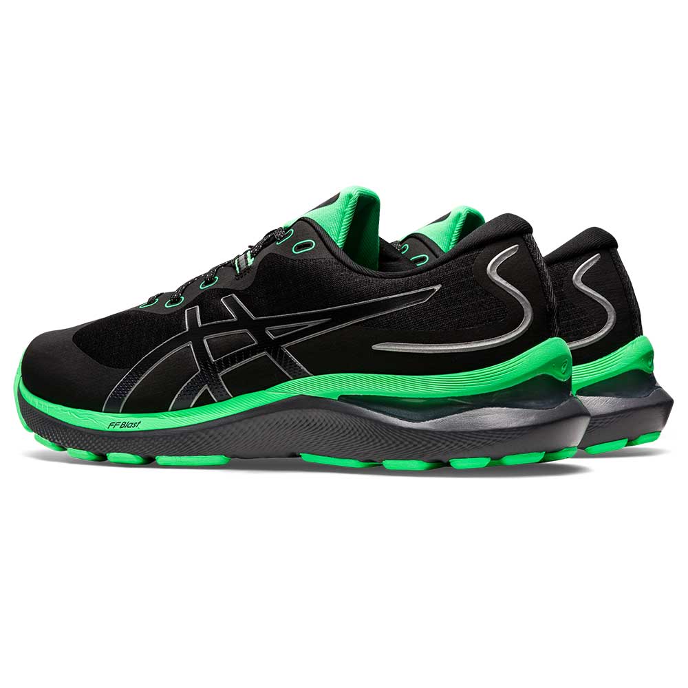 Men's Gel-Cumulus 24 Lite-Show Running Shoe - Black/New Leaf - Regular (D)