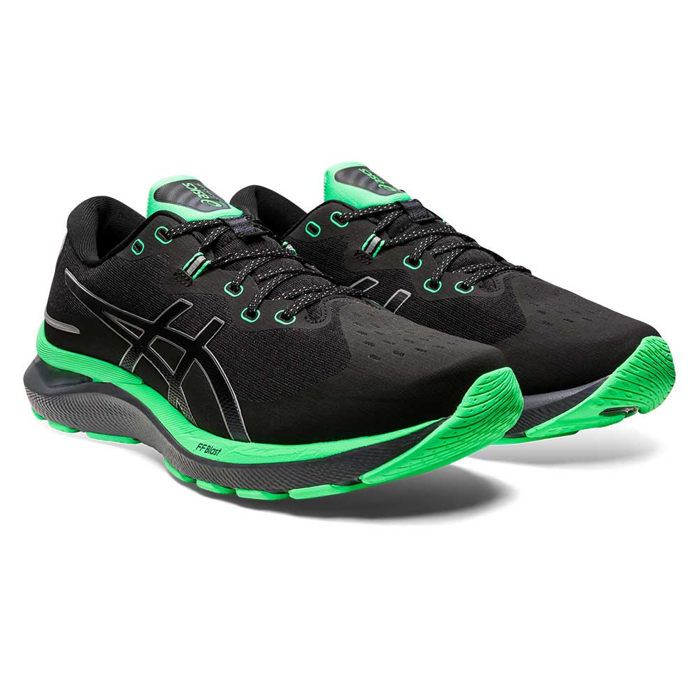 Men's Gel-Cumulus 24 Lite-Show Running Shoe - Black/New Leaf - Regular (D)