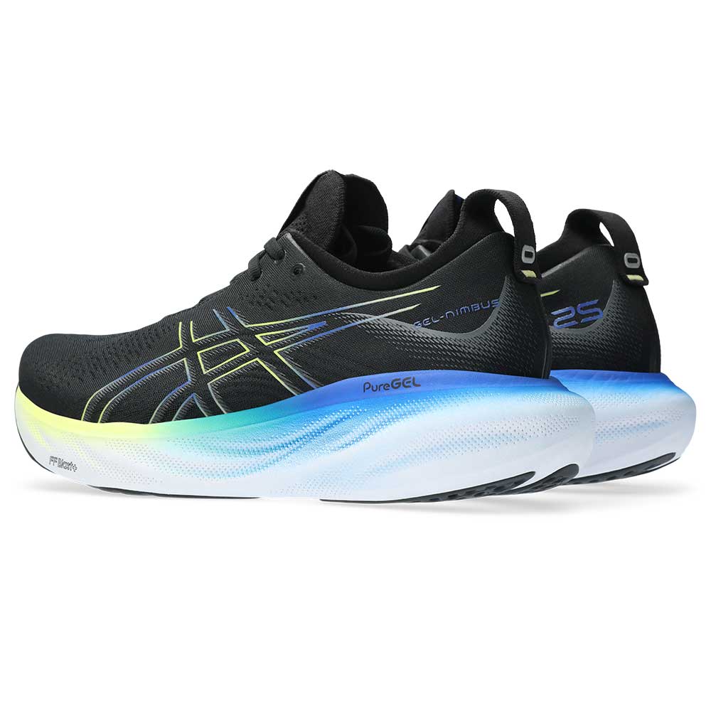Men's Gel-Nimbus 25 Running Shoe - Black/Glow Yellow- Regular (D)