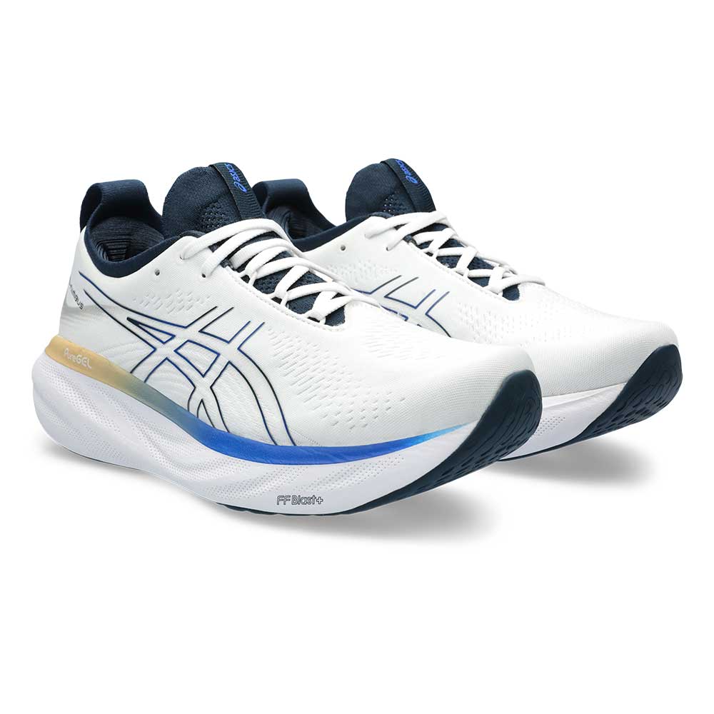 Men's Gel-Nimbus 25 Running Shoe - White/Illusion Blue- Regular (D)