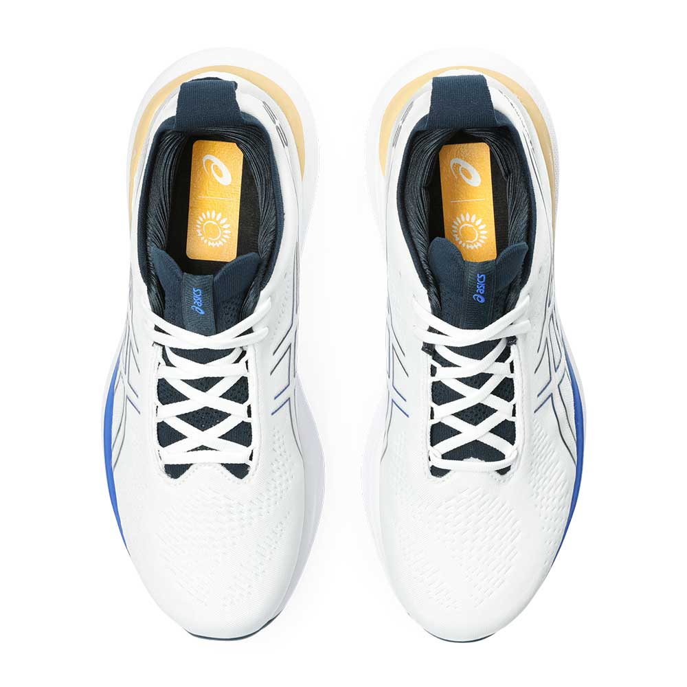 Men's Gel-Nimbus 25 Running Shoe - White/Illusion Blue- Regular (D)