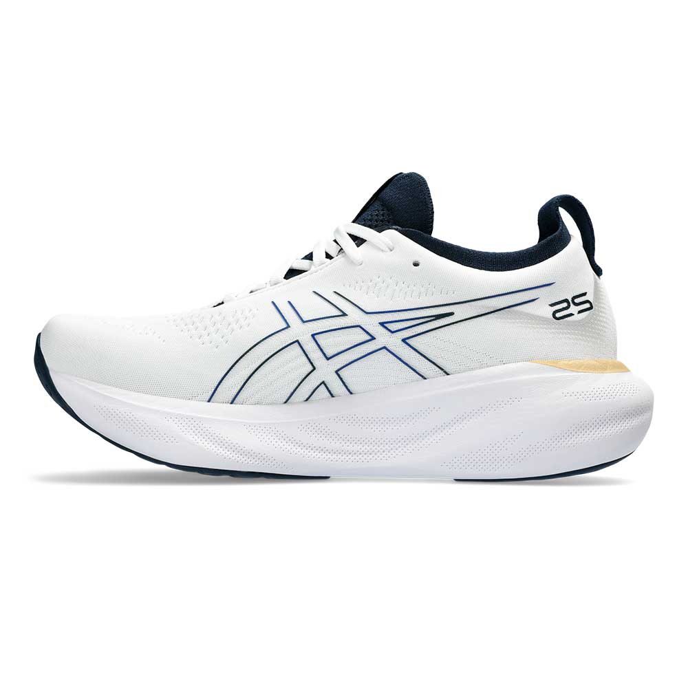Men's Gel-Nimbus 25 Running Shoe - White/Illusion Blue- Regular (D)