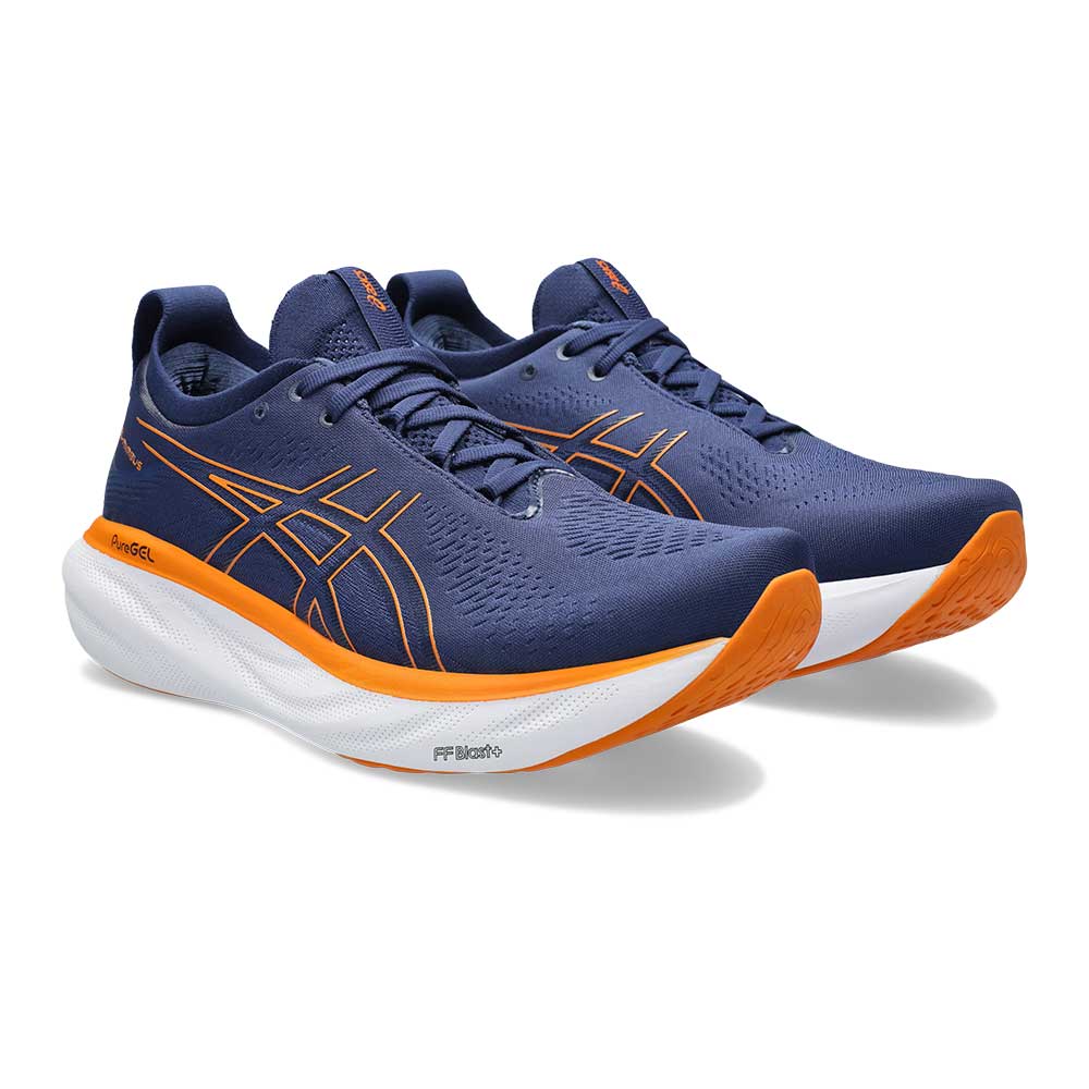 Men's Gel-Nimbus 25 Running Shoe - Deep Ocean/Bright Orange - Regular (D)