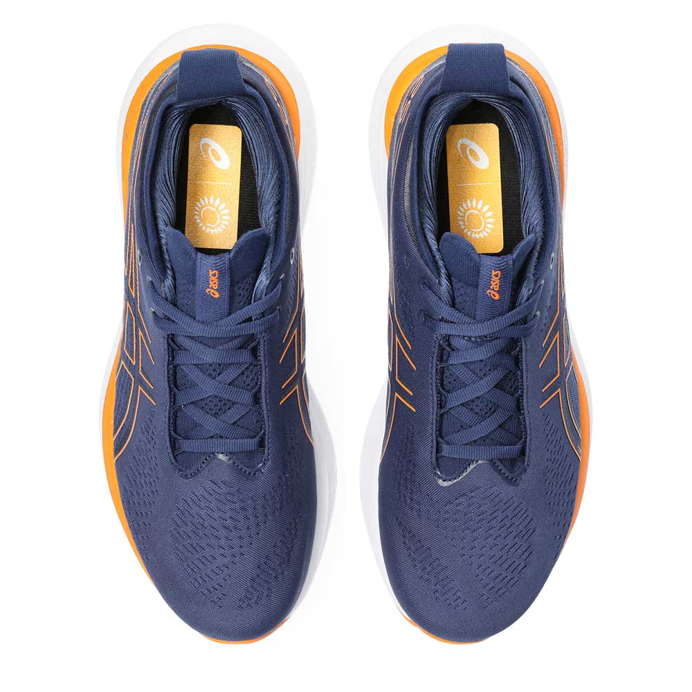 Men's Gel-Nimbus 25 Running Shoe - Deep Ocean/Bright Orange - Regular (D)