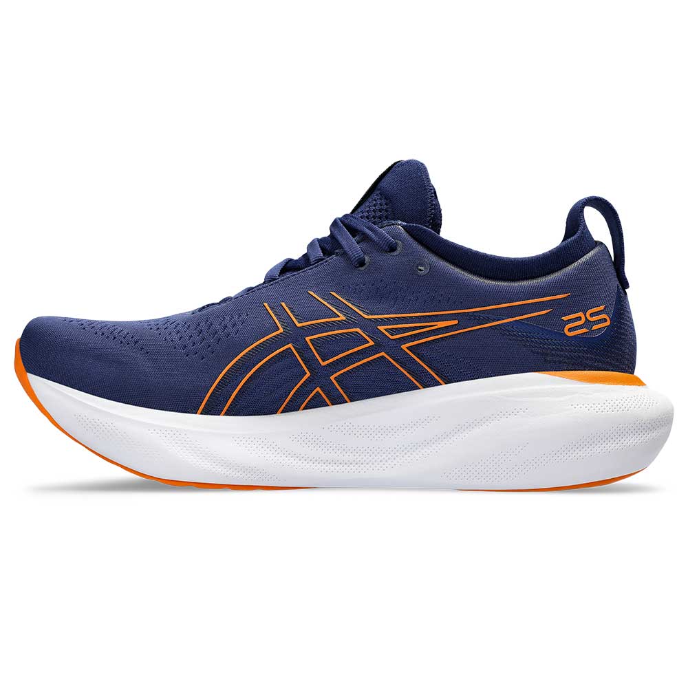 Men's Gel-Nimbus 25 Running Shoe - Deep Ocean/Bright Orange - Regular (D)