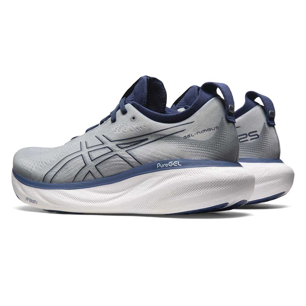 Men's Gel-Nimbus 25 Running Shoe - Sheet Rock/Indigo Blue - Extra Wide (4E)