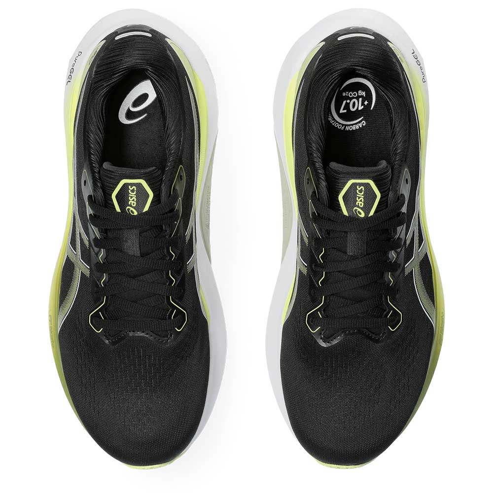 Men's Gel-Kayano 30 Running Shoe - Black/Glow Yellow- Wide (2E)