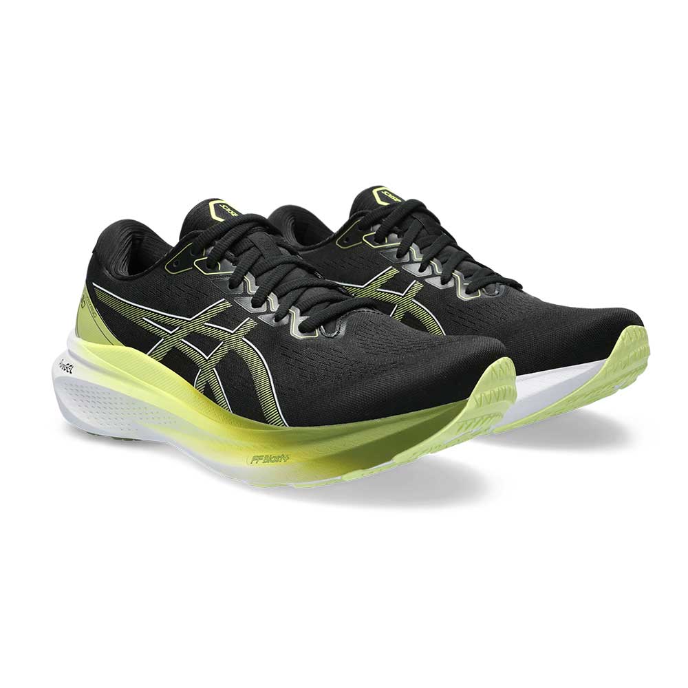 Men's Gel-Kayano 30 Running Shoe - Black/Glow Yellow- Extra Wide (4E)