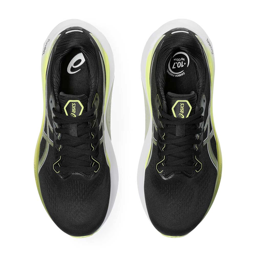 Men's Gel-Kayano 30 Running Shoe - Black/Glow Yellow- Extra Wide (4E)