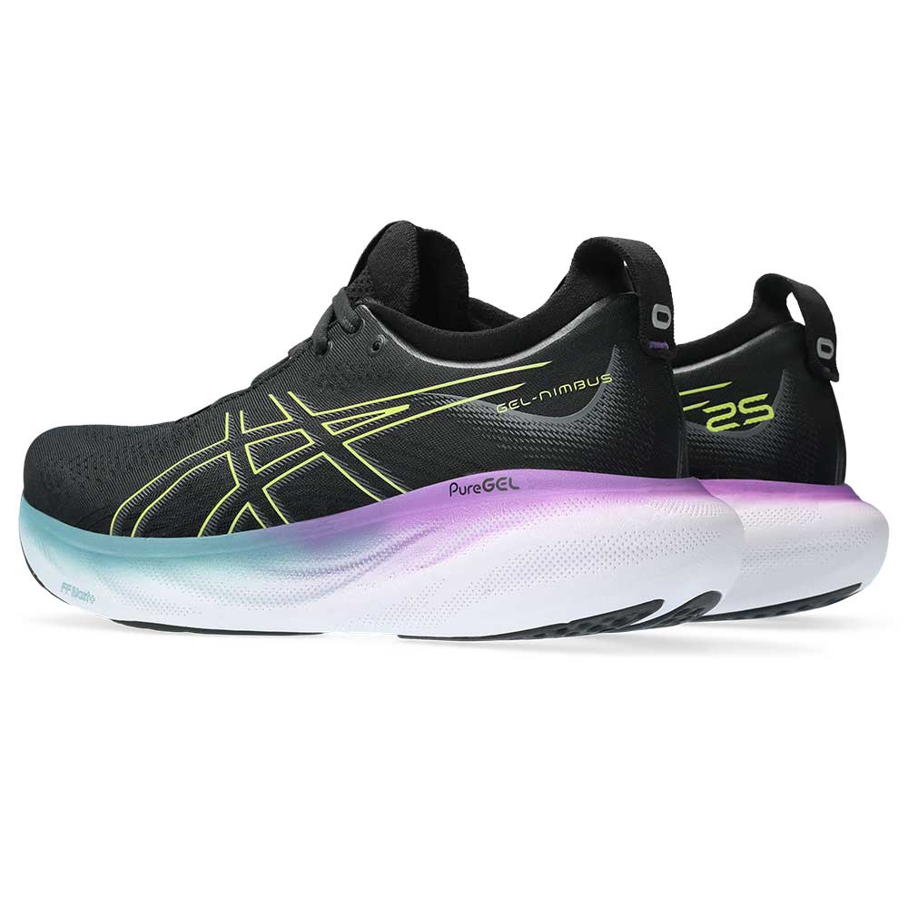 Women's Gel-Nimbus 25 Running Shoe - Black/Glow Yellow- Regular (B)