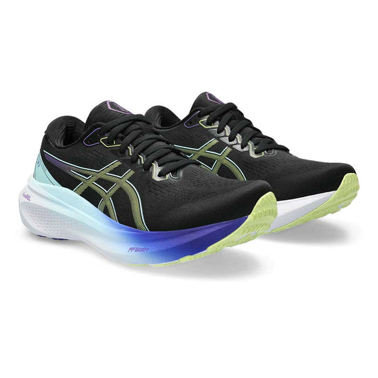 Women's Gel-Kayano 30 Running Shoe - Black/Glow Yellow - Regular (B)