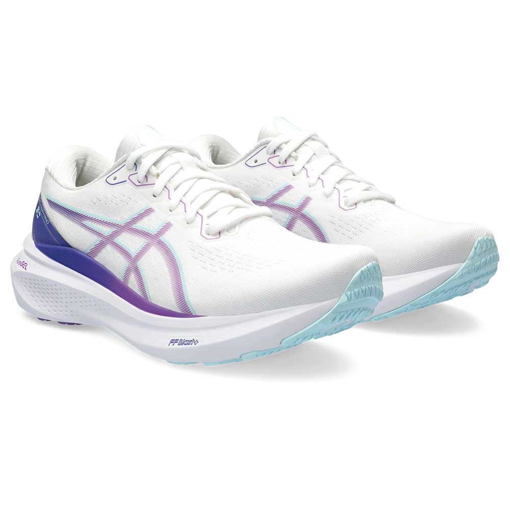 Women's Gel-Kayano 30 Running Shoe - White/Cyber Grape- Regular (B)