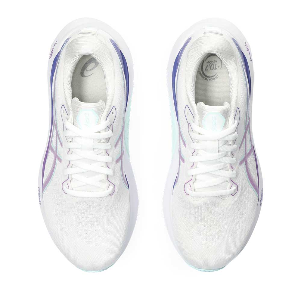 Women's Gel-Kayano 30 Running Shoe - White/Cyber Grape- Regular (B)