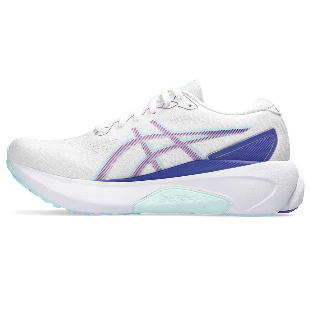 Women's Gel-Kayano 30 Running Shoe - White/Cyber Grape- Regular (B)