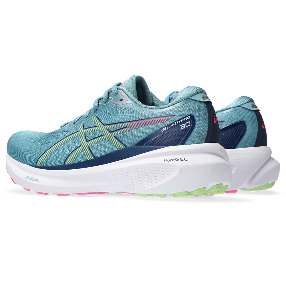 Women's Gel-Kayano 30 Running Shoe - Gris Blue/Lime Green- Regular (B)