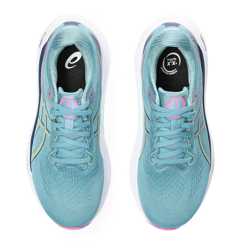 Women's Gel-Kayano 30 Running Shoe - Gris Blue/Lime Green- Regular (B)