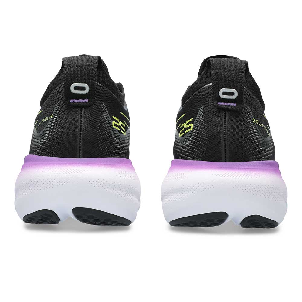 Women's Gel-Nimbus 25 Running Shoe - Black/Glow Yellow - Wide (D)