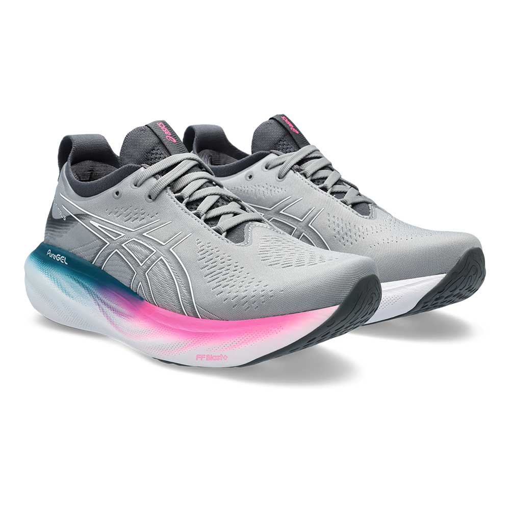 Women's Gel-Nimbus 25 Running Shoe - Sheet Rock/White- Wide (D)