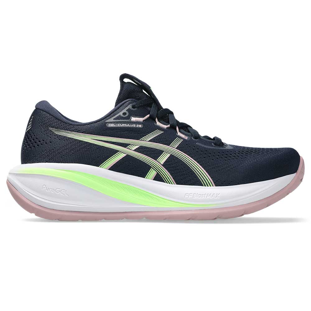 Women's Gel-Cumulus 28 Running Shoes - Midnight/Illuminate Green