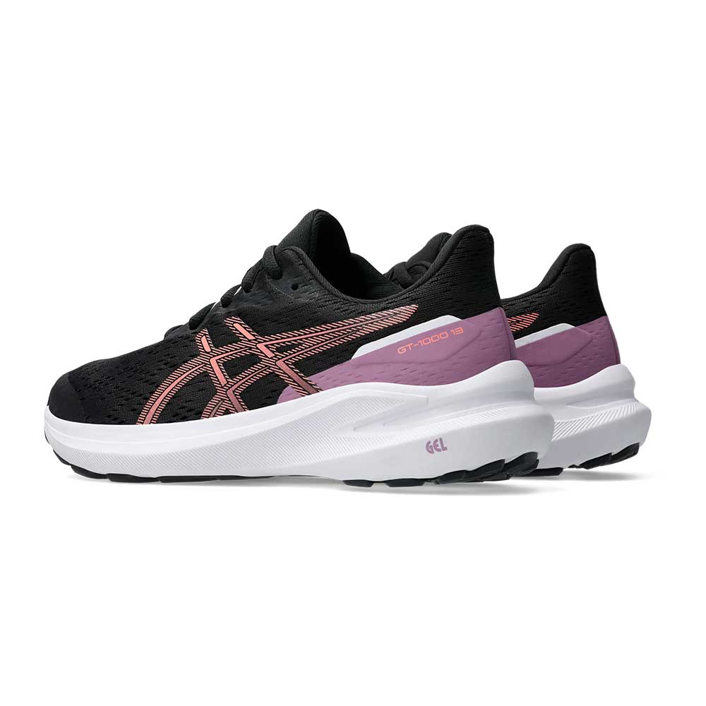 Youth GT-1000 13 GS Running Shoe - Black/Sun Coral - Regular (D)