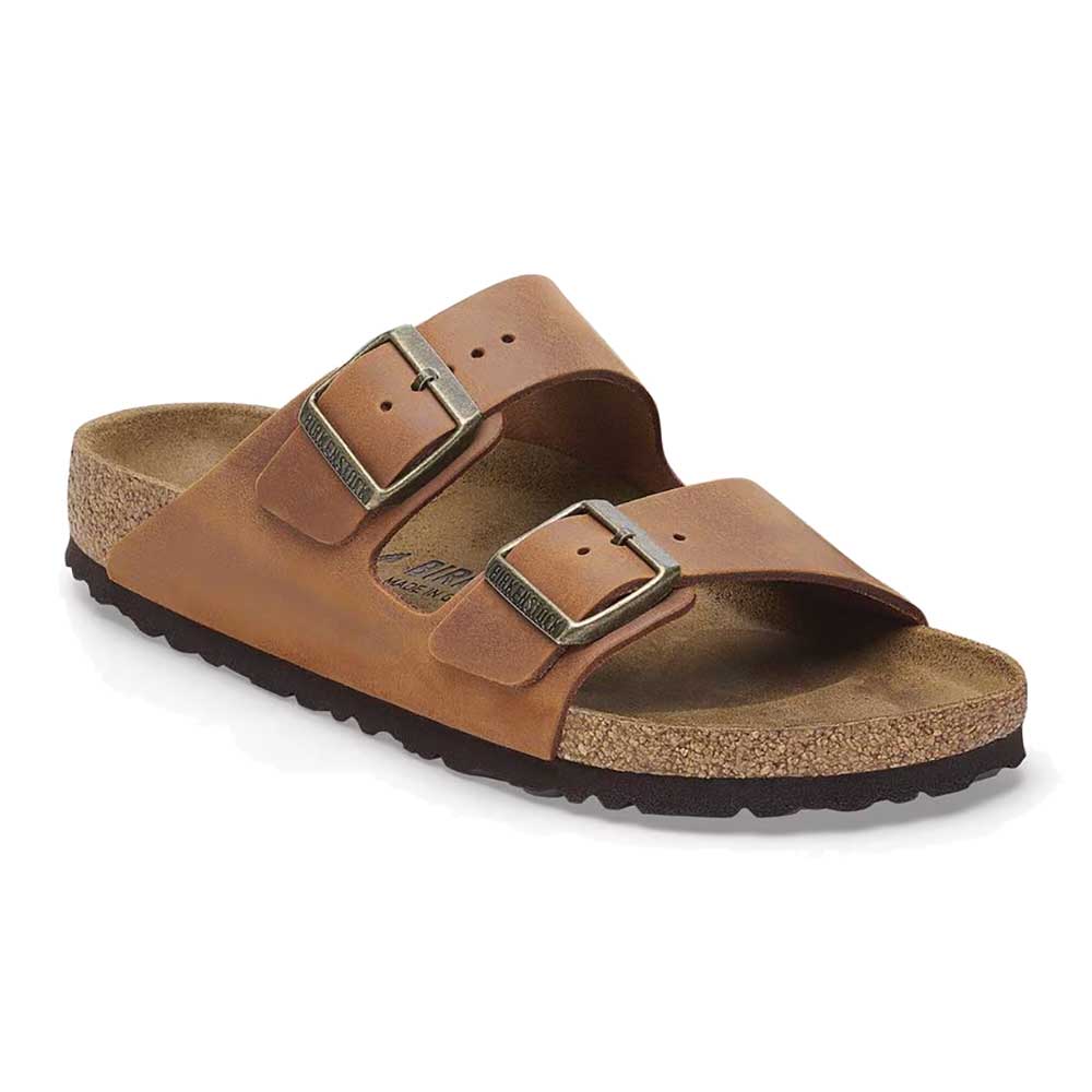 Women's Arizona Oiled Leather Sandal - Cognac - Medium/Narrow (B