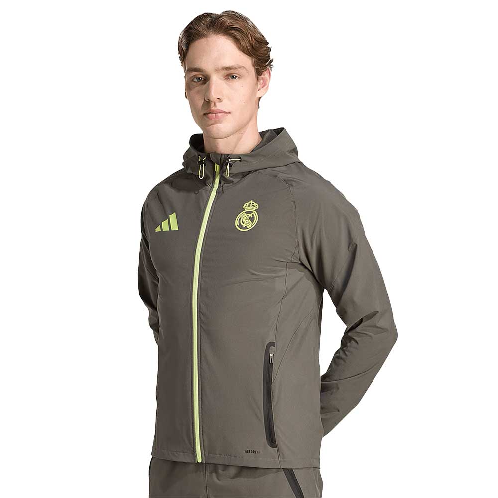 Men's Real Madrid Tiro Jacket - Utility Grey/Semi Frozen Yellow