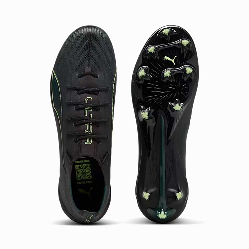 Men's Ultra 6 Ultimate FG Soccer Cleat - Puma Black/Fizzy Light/Green Terrain - Regular (D)