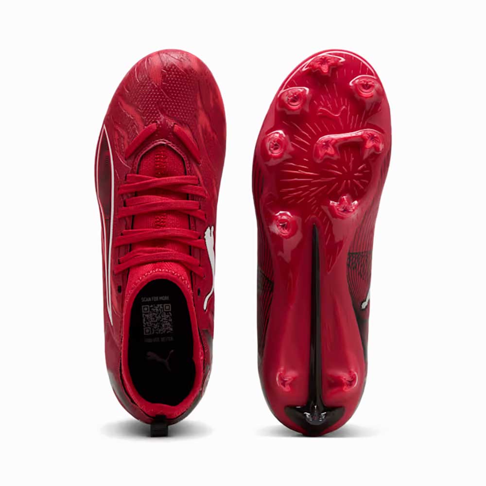 JR Ultra 6 Match CP FG/AG Soccer Cleat - Puma Black/Fast Red/Fire Orchid - Regular (D)