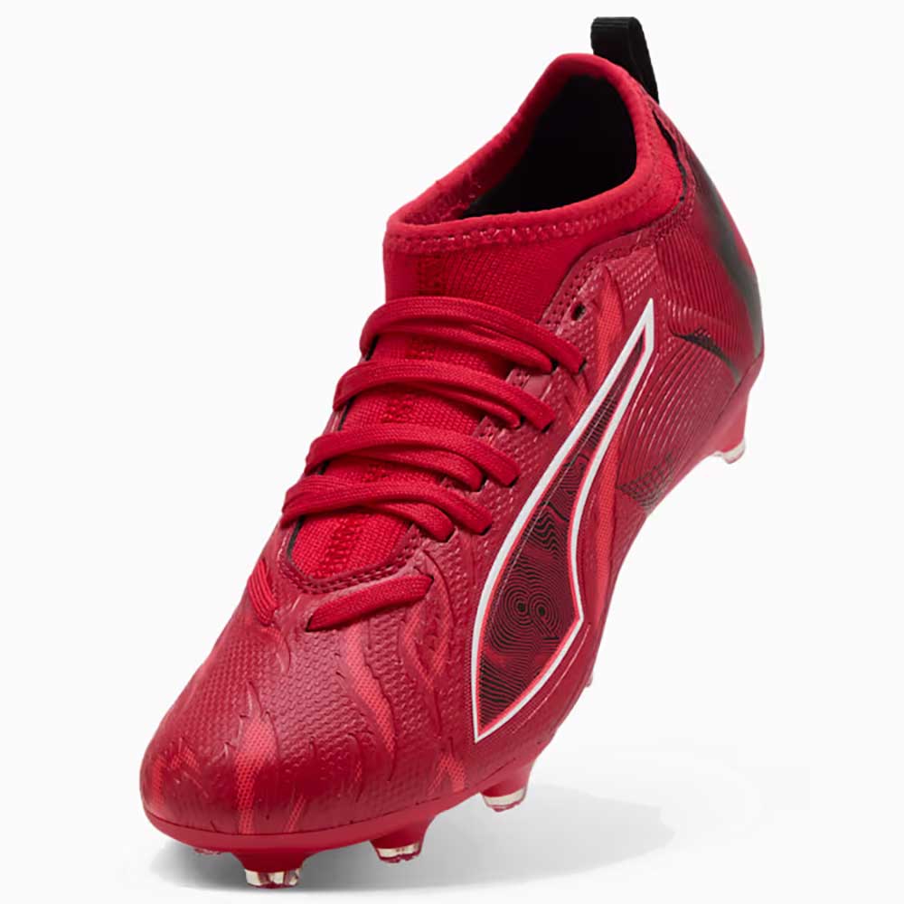 JR Ultra 6 Match CP FG/AG Soccer Cleat - Puma Black/Fast Red/Fire Orchid - Regular (D)