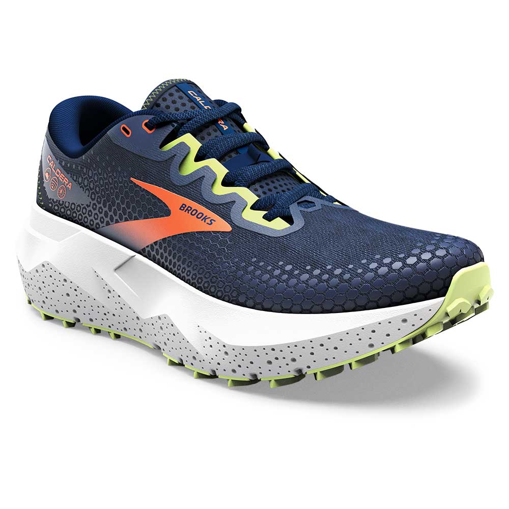 Men's Caldera 6 Running Shoe - Navy/Firecracker/Sharp Green - Regular (D)