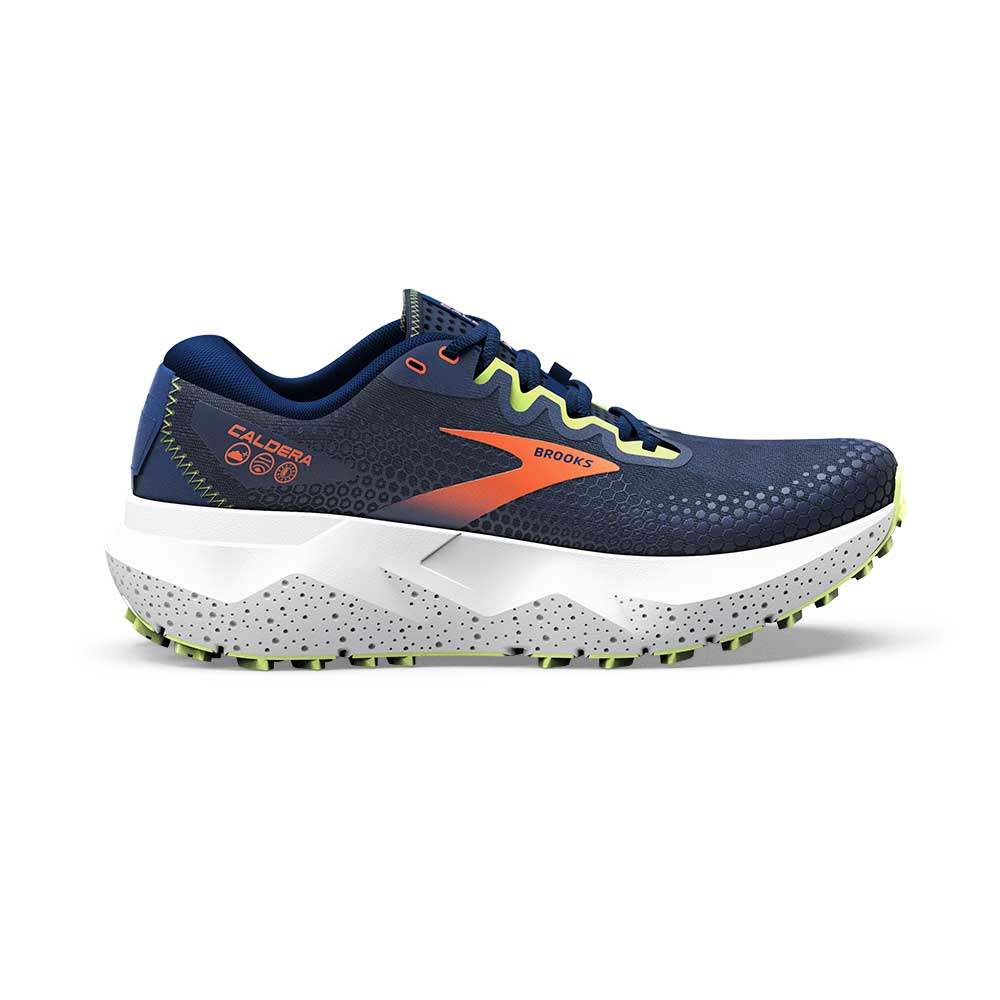 Men's Caldera 6 Running Shoe - Navy/Firecracker/Sharp Green - Regular (D)