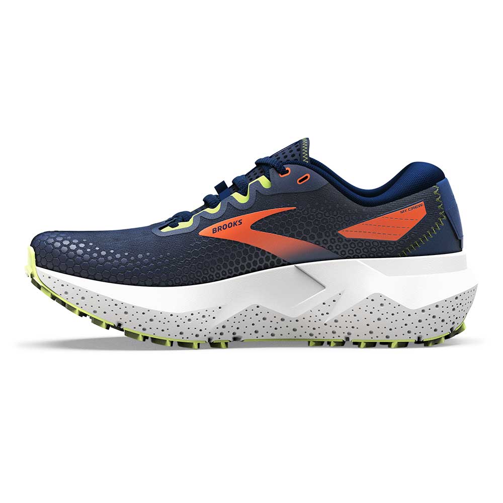 Men's Caldera 6 Running Shoe - Navy/Firecracker/Sharp Green - Regular (D)