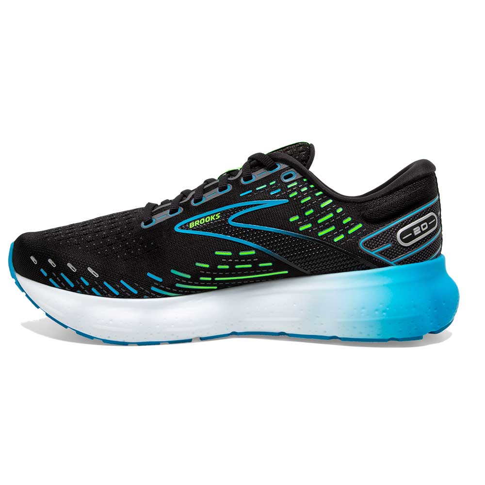 Men's Glycerin 20 Running Shoe - Black/Hawaiian Ocean/Green - Regular (D)