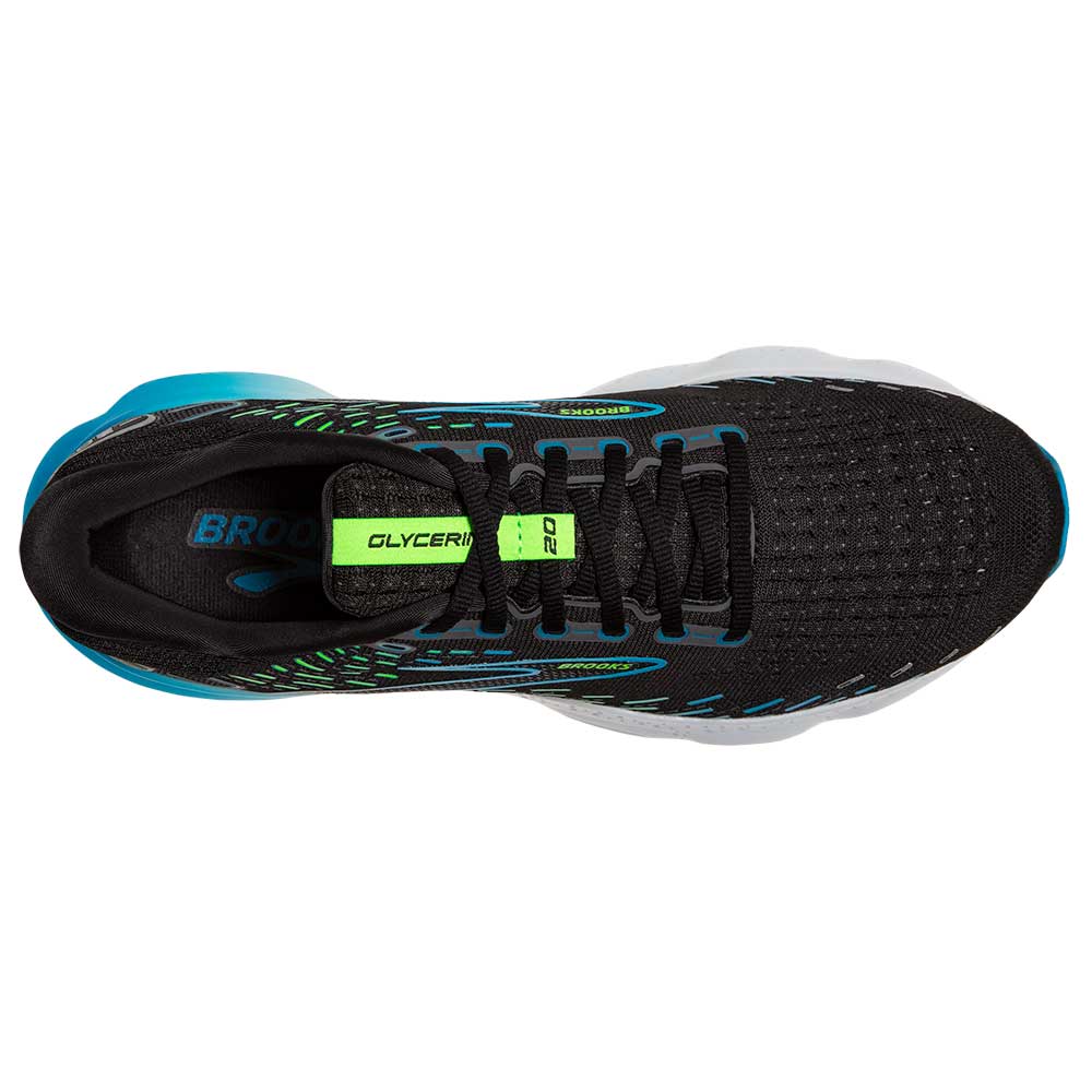 Men's Glycerin 20 Running Shoe - Black/Hawaiian Ocean/Green - Regular (D)