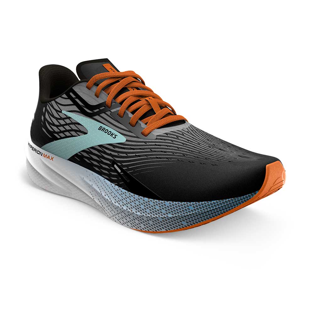Men's Hyperion Max Running Shoe - Black/Grey/Orange Clown Fish - Regular (D)