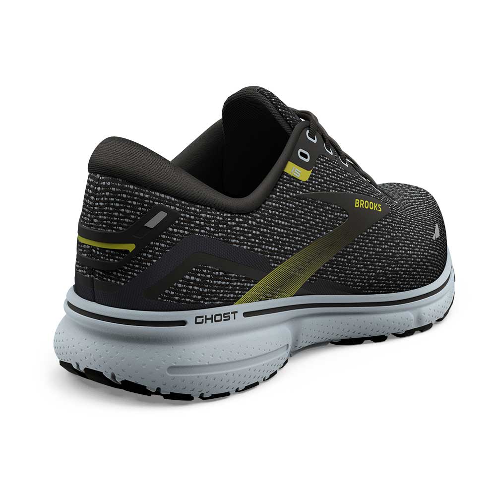 Men's Ghost 15 Running Shoe Running Shoe - Black/Ballad Blue/Sulphur- Regular (D)