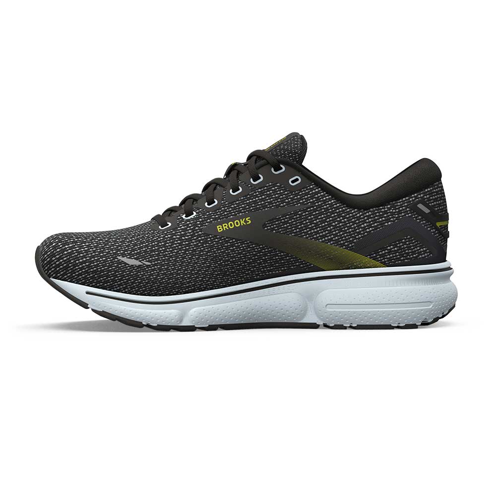 Men's Ghost 15 Running Shoe Running Shoe - Black/Ballad Blue/Sulphur- Regular (D)