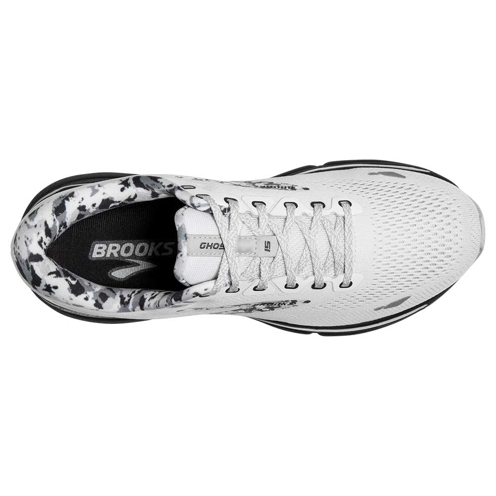 Men's Ghost 15 Running Shoe- White/Ebony/Oyster