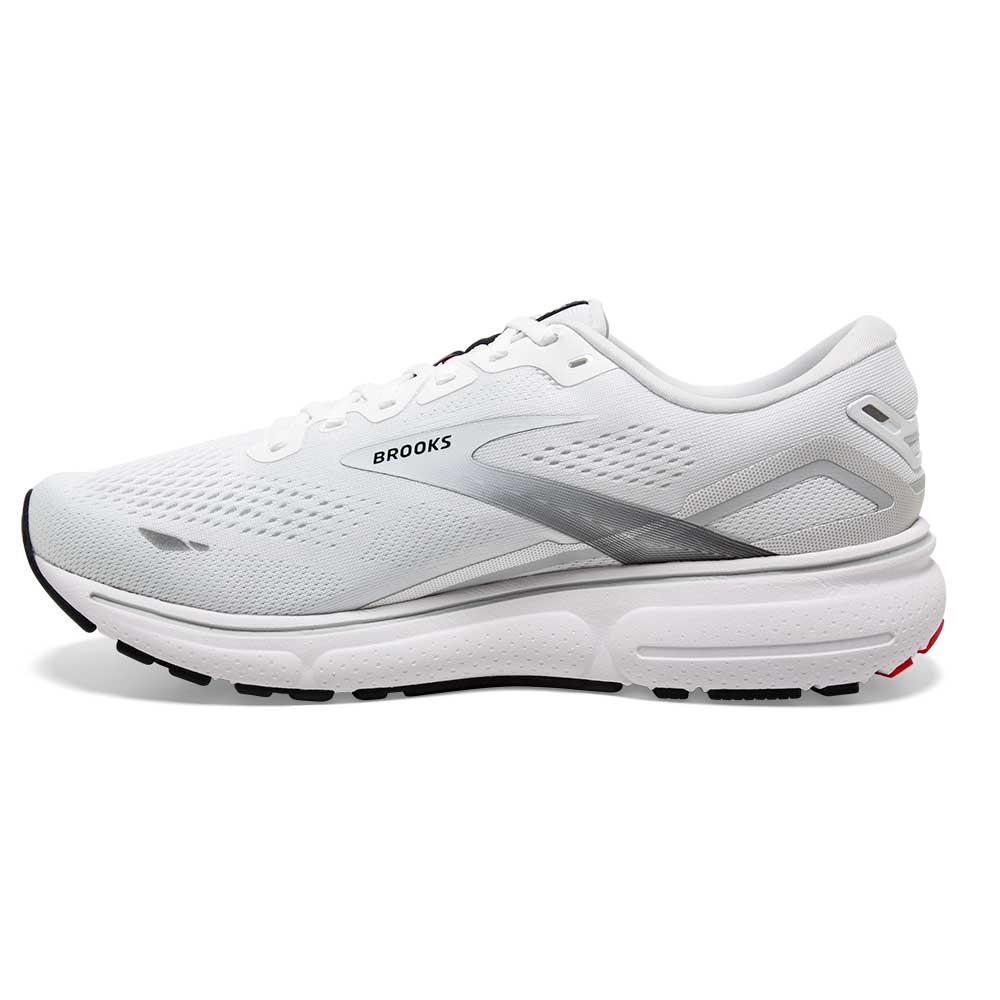 Men's Ghost 15 Running Shoe- White/Black/Flame