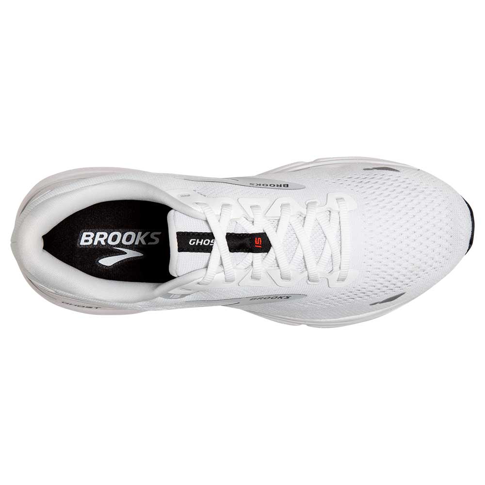 Men's Ghost 15 Running Shoe- White/Black/Flame
