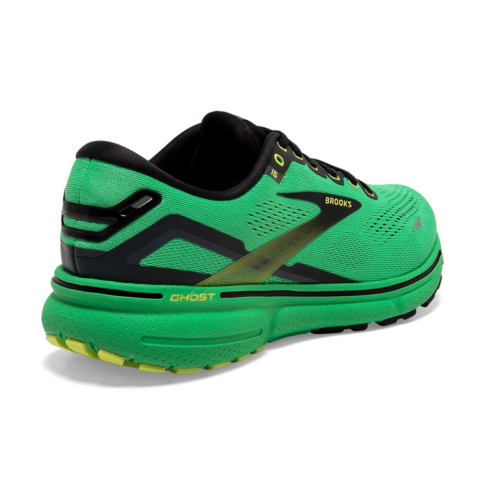 Men's Ghost 15 Running Shoe- Green/Black/Sharp Green