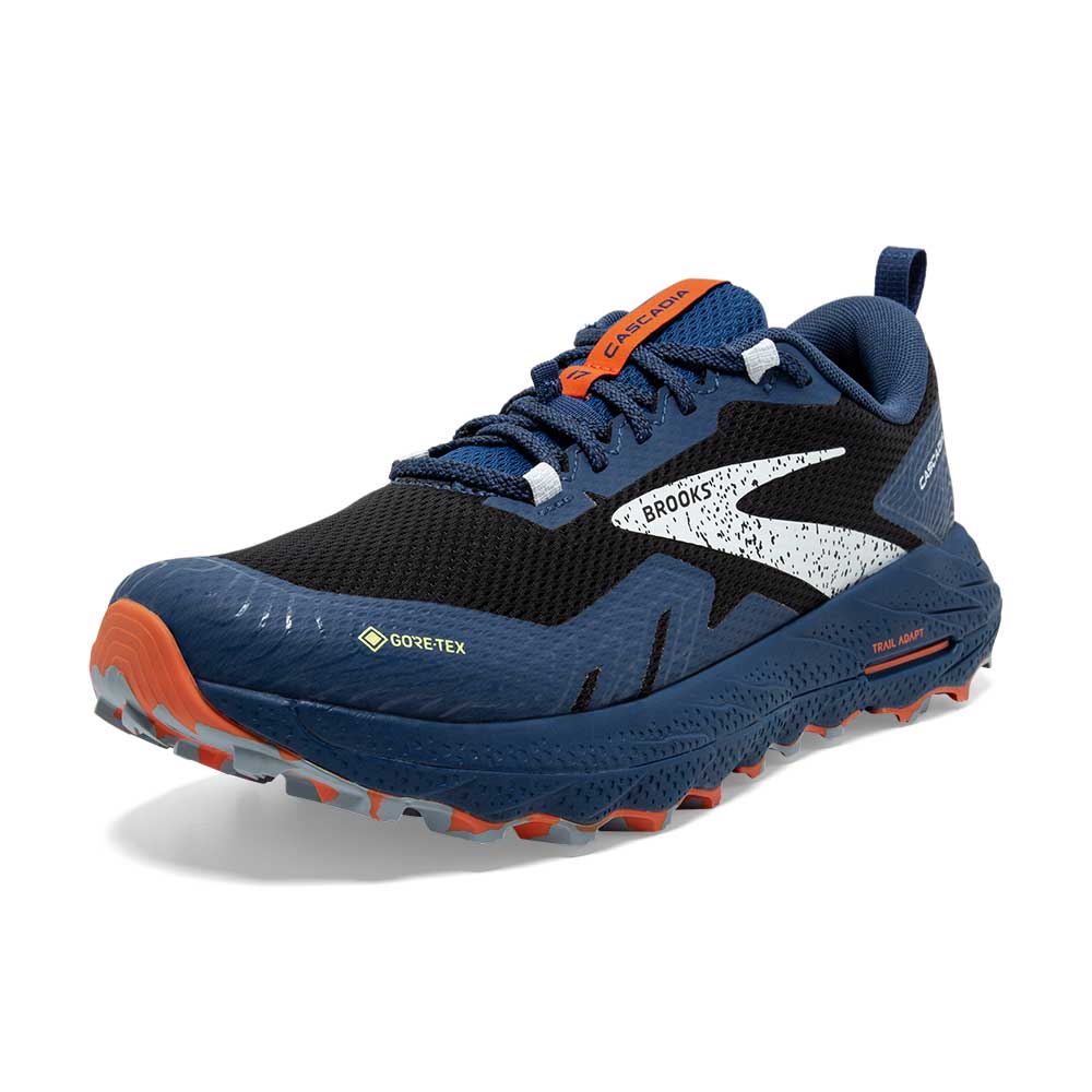 Men's Cascadia 17 GTX Trail Running Shoe - Black/Blue/Firecracker - Regular (D)
