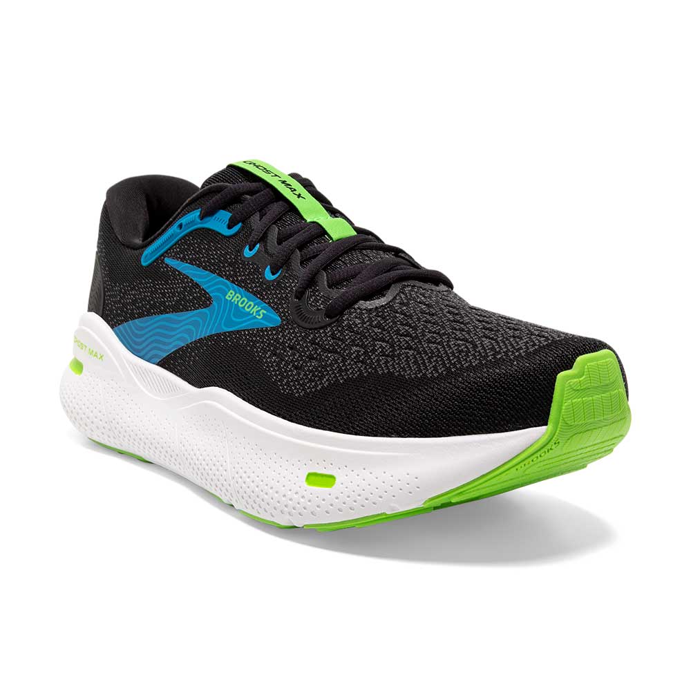 Men's Ghost Max Running Shoe- Black/Atomic Blue/Jasmine- Regular (D)