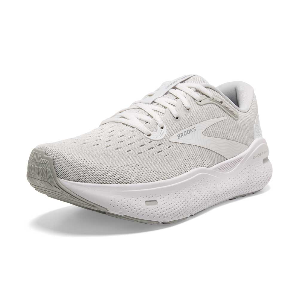 Men's Ghost Max Running Shoe - White/Oyster/Metallic Silver - Regular (D)