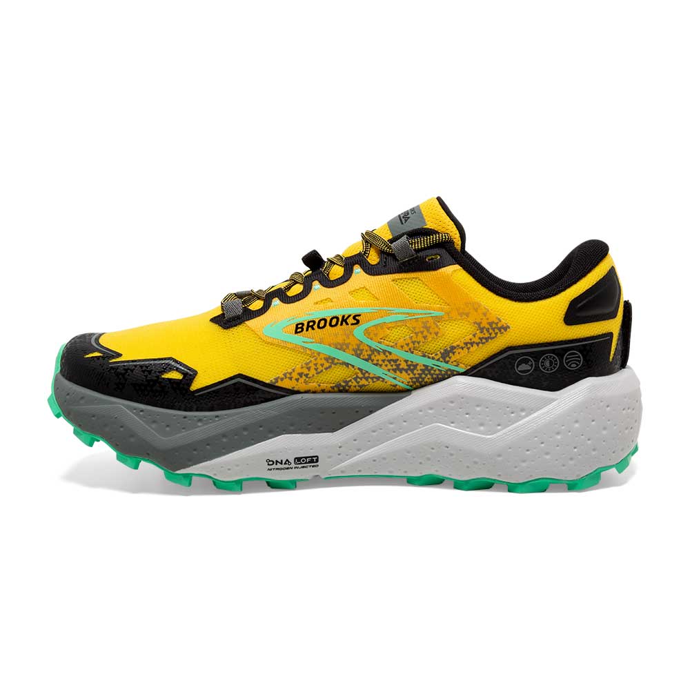 Men's Caldera 7 Trail Running Shoe - Lemon Chrome/Black/Springbud - Regular (D)