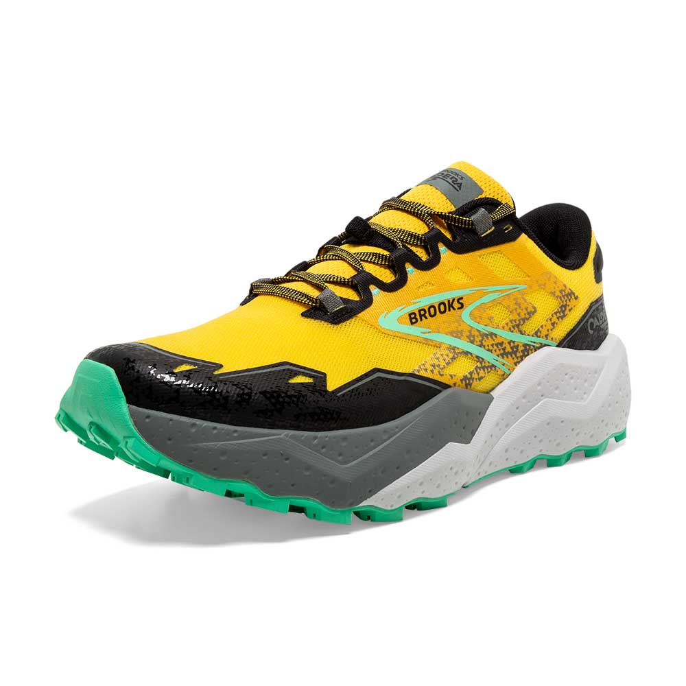 Men's Caldera 7 Trail Running Shoe - Lemon Chrome/Black/Springbud - Regular (D)