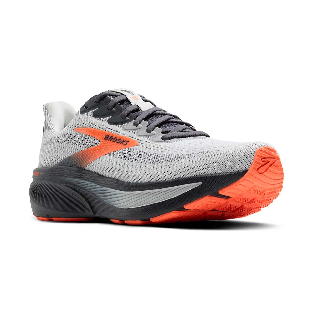 Men's Ghost 17 Running Shoe - Oyster Mushroom/Orange/Ebony - Extra Wide (4E)