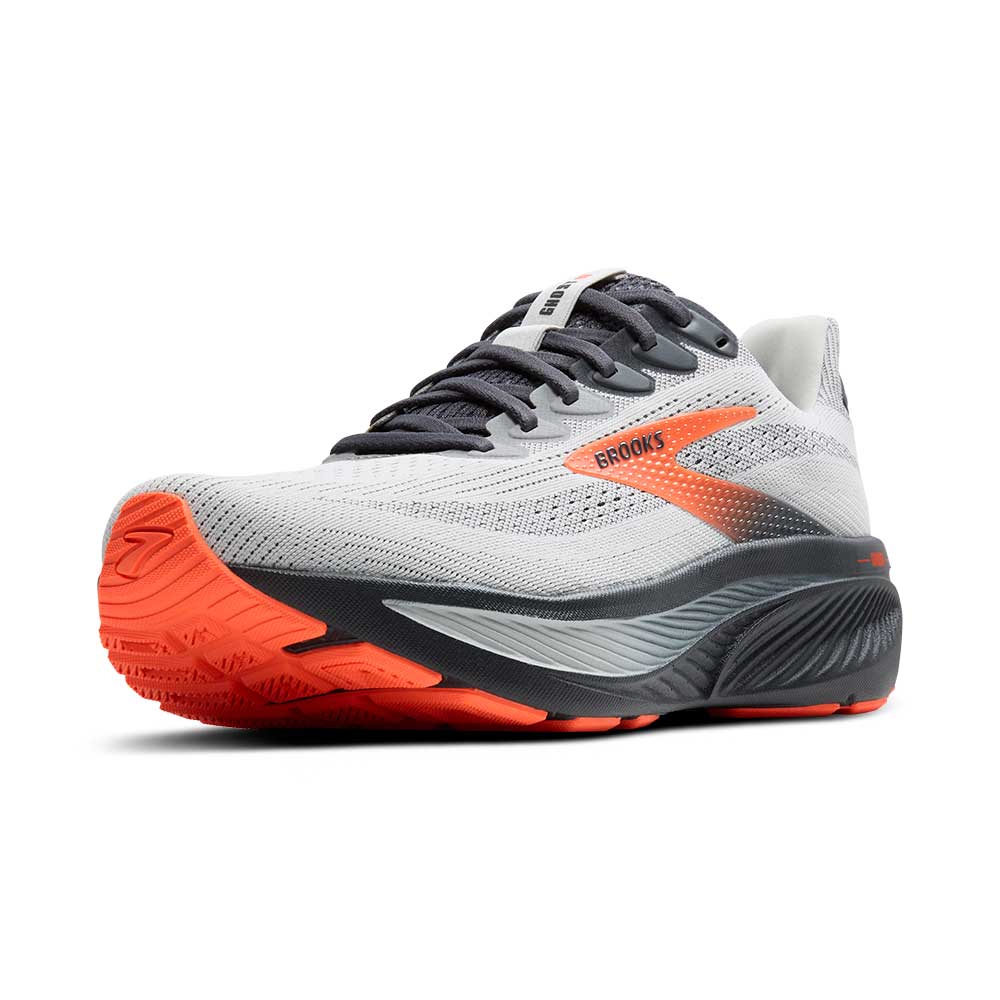 Men's Ghost 17 Running Shoe - Oyster Mushroom/Orange/Ebony - Extra Wide (4E)