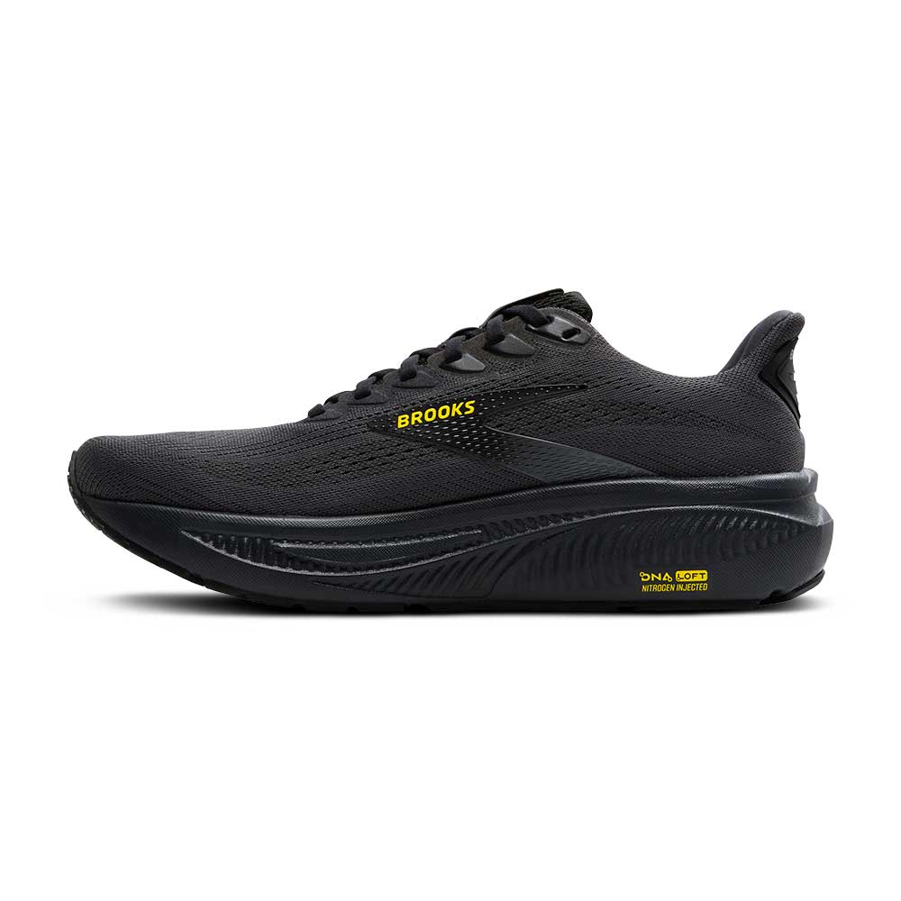 Men's Ghost 17 Running Shoe - Ebony/Black/Yellow - Regular (D)