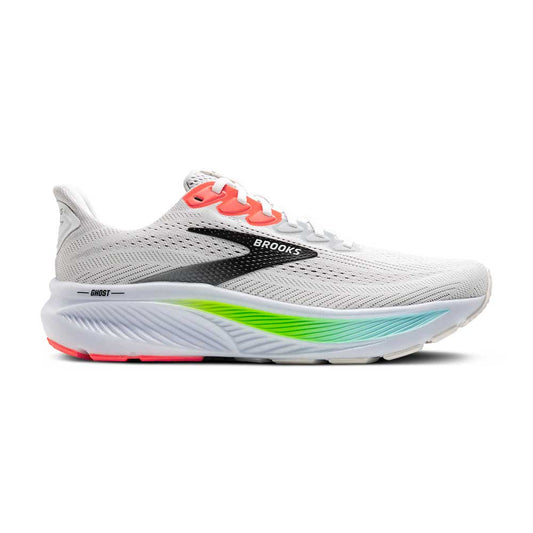 Men's Ghost 17 Running Shoe - White/Pink Clay/Gecko